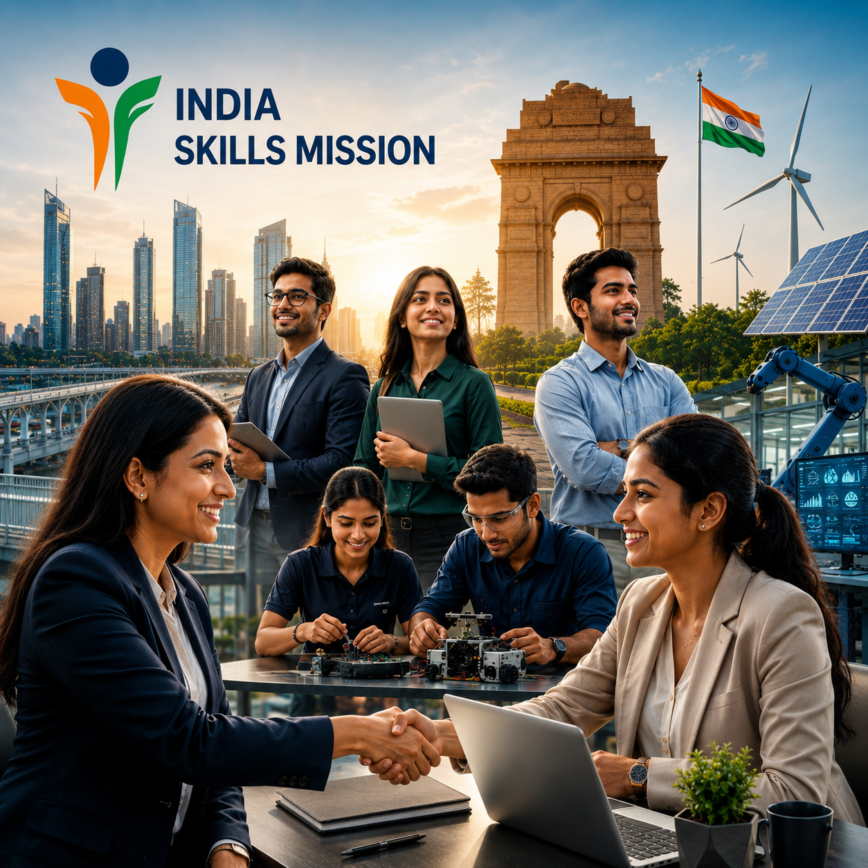 India Skills Mission: professionals and students collaborating